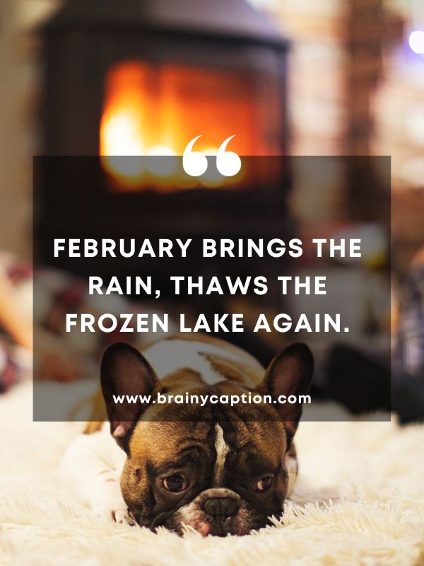 Quote Of The Day February 10- February brings the rain, Thaws the frozen lake again.