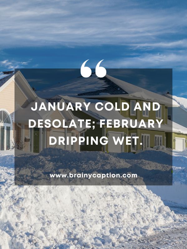 Quote Of The Day February 17- January cold and desolate; February dripping wet.