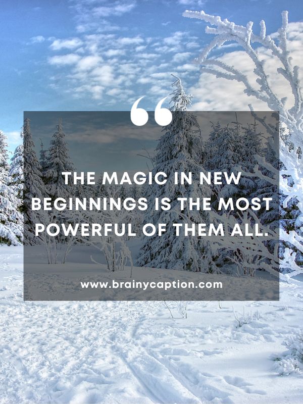 Thought Of The Day January 18- The magic in new beginnings is the most powerful of them all.