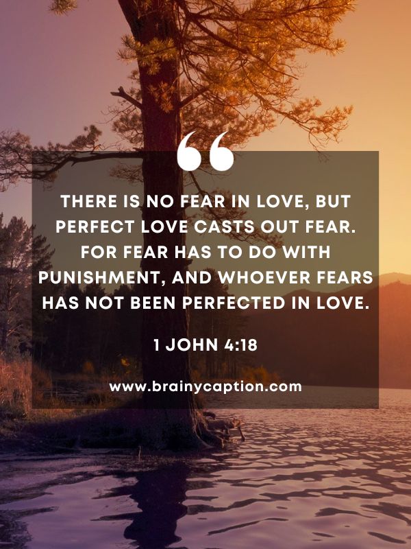 Verses Of The Day February 3- There is no fear in love, but perfect love casts out fear. For fear has to do with punishment, and whoever fears has not been perfected in love.