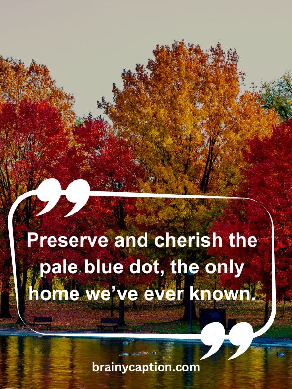 Thought Of The Day April 20- Preserve and cherish the pale blue dot, the only home we’ve ever known.