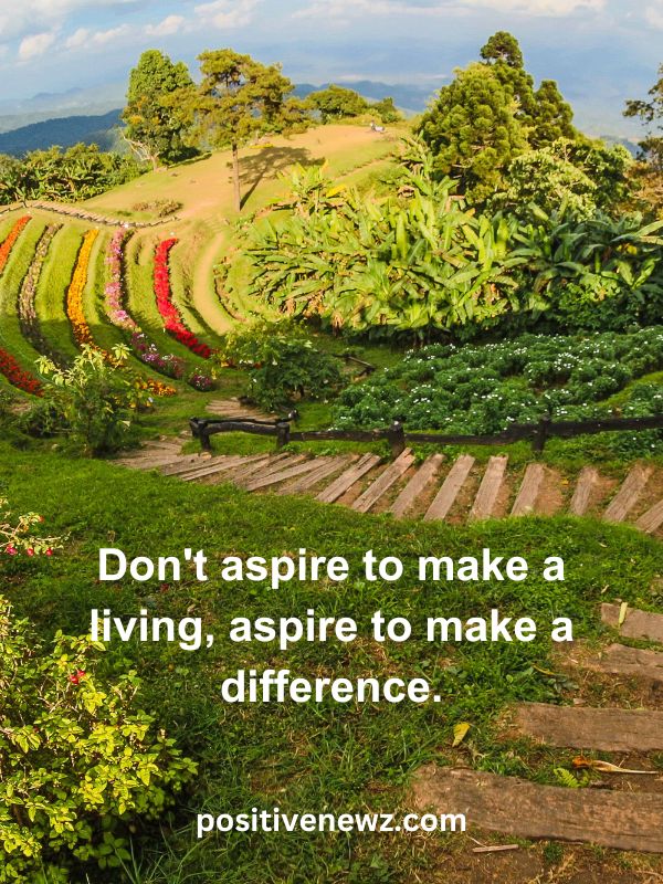 Thought Of The Day May 12- Don't aspire to make a living, aspire to make a difference.